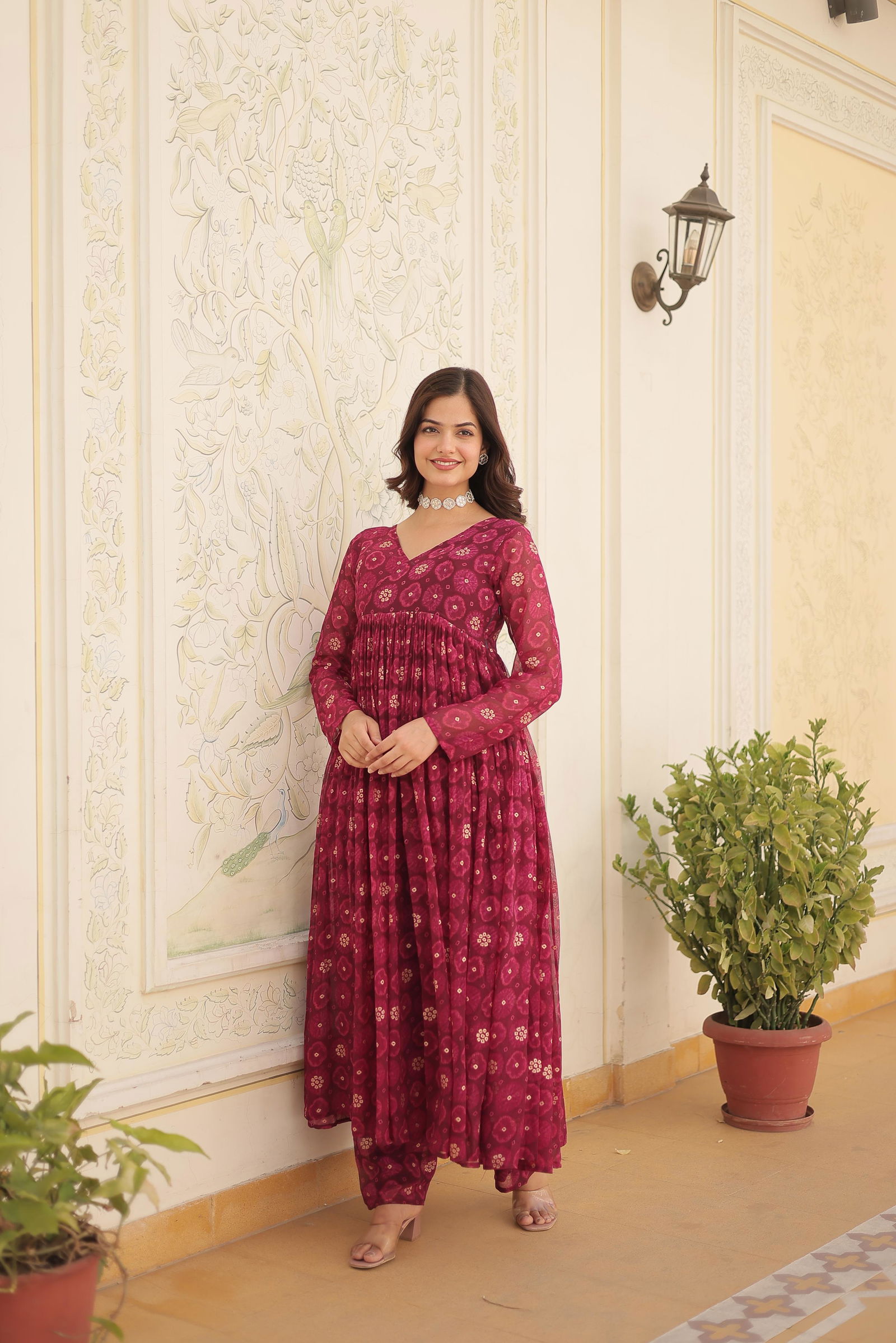 KA 1096 Faux Georgette Printed Heavy Designer Kurti With Bottom Wholesale Shop In Surat